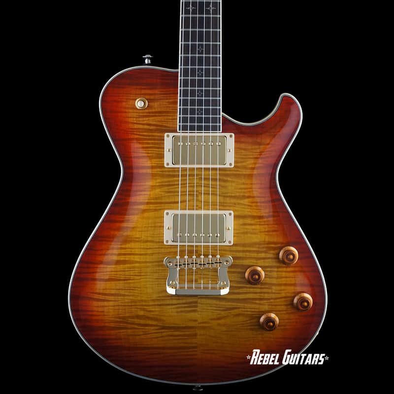 Knaggs Guitars Kenai in Dark Cherry Burst w/ T1 Flame Maple Top & Bare Knuckle Mules image 1