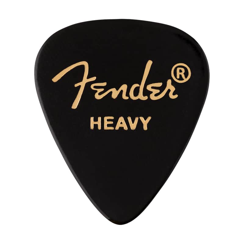 Used Fender Classic Celluloid 351 Shape Heavy 12-Pack Picks, Black image 1