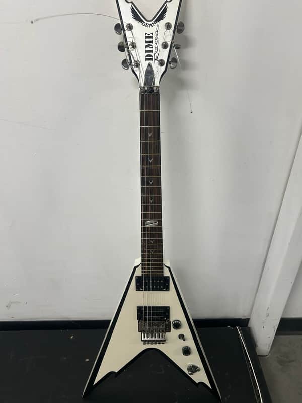 Dean Dimebag Razorback V Electric Guitar Bevel White Pearl w Case image 1