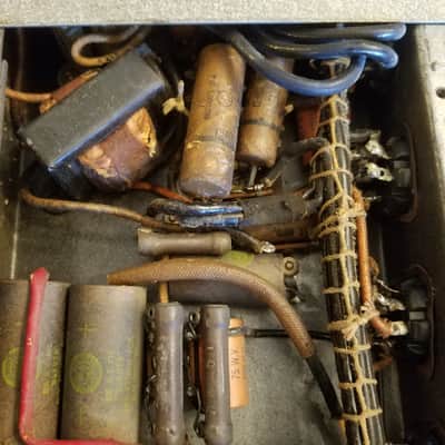 Victor Early Rare model A projector tube amp 6V6? Animatophone 40A? 1930s - Silver wrinkled paint image 13