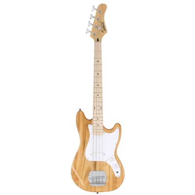 Glarry 4 String 30in SHORT SCALE Thin Body GB Electric Bass Guitar with Bag Strap Connector Wrench Tool 2020s - Burlywood image 9
