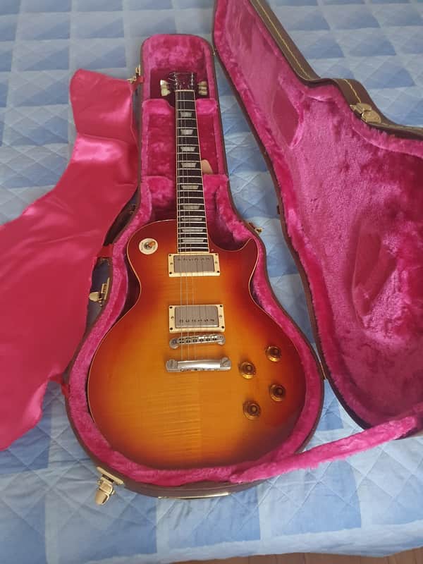 Solid Flame Maple Top Greco Egf-1800 Sunburst Super Real 1981 DryZ Brazilian Fretboard 1 piece body - Neck split - read descriptions image 1