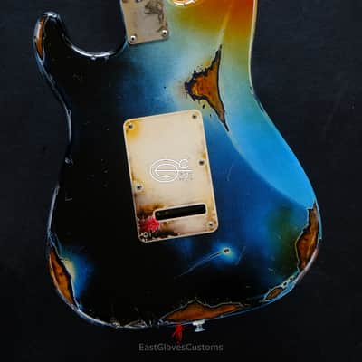 Fender Deluxe Stratocaster Galaxy Blue Aged Relic by East Gloves Customs (RARE) image 12