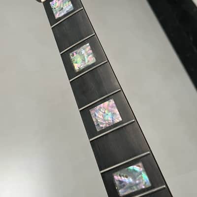 AAAAA Ebony fretboard Bone nut Roasted flame Maple Electric Guitar Neck Round stainless steel 22 frets Colored shell blocks Inlay satin image 4