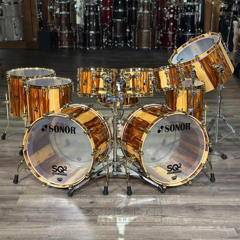 Sonor SQ2 Beech 10pc Drum Set African Marble Gloss image 1