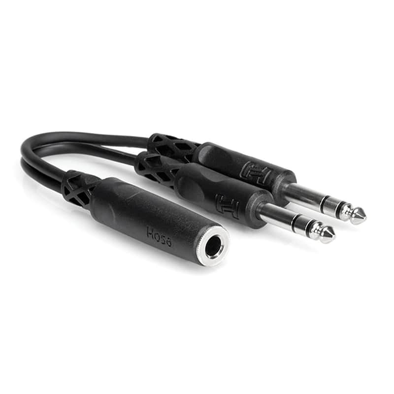 Hosa YPP-308 Stereo Female 1/4" - Two Male 1/4" Y-Cable image 1