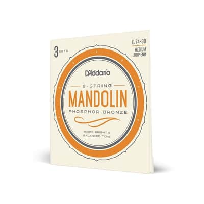 3 Pack, D'Addario 11-40 Medium Phosphor Bronze 8 String Mandolin Strings EJ74-3D image 4