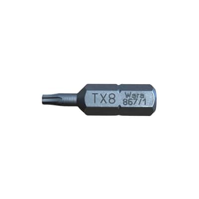 Wera 867/1 Z Torx Screwdriver Bits 1/4" Hexagon Drive (T8/TX8, Single)