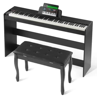 88-Key Fully Weighted Digital Piano with Dual Keyboard Mode, Bluetooth MIDI, Surround Speakers, and Double Bench – Full-Size Cabinet Electric Keyboard for Advanced Players and Home Studios image 6