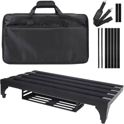 Super Light 3.3 lb Guitar Pedal Board 22" x 12.5" Aluminum Alloy Pedalboard with Power Supply Cradle (Black, APB-22BK) image 1