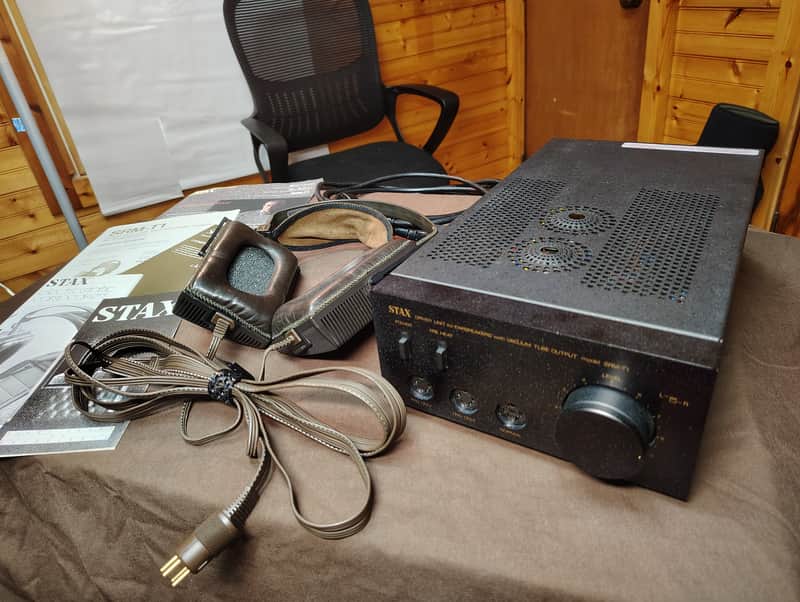 Stax SR-Λ (Lambda) Signature Earspeakers & SRM-T1 Driver Bundle - Restored image 1