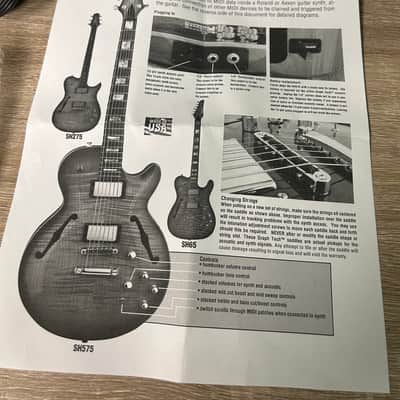 Carvin SH575 Semi-Hollow Electric Synth Access Guitar Piezo w/ Case #2818 image 2