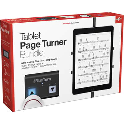 IK Multimedia CBBTXPHCDIN Irig Blueturn + Iklip Xpand Tablet Page Turner Bundle image 2