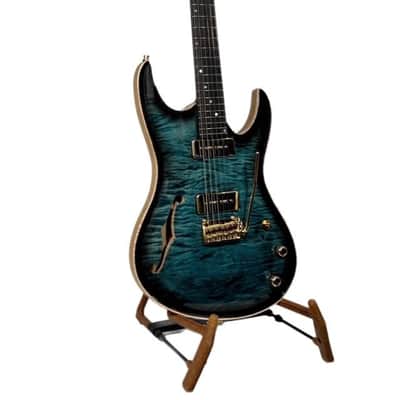 Valenti Guitars Nebula Carved Semi Hollow, Ocean Blue, 1 0f 5, NEW (Authorized Dealer) image 1