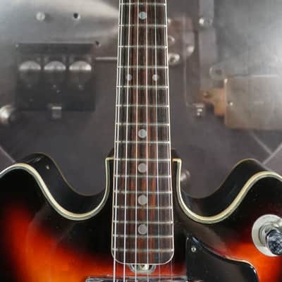 Teisco 1424 Vintage MIJ Semi-Hollow Electric Guitar Sunburst w/ Tremolo – Japan 1960s image 3