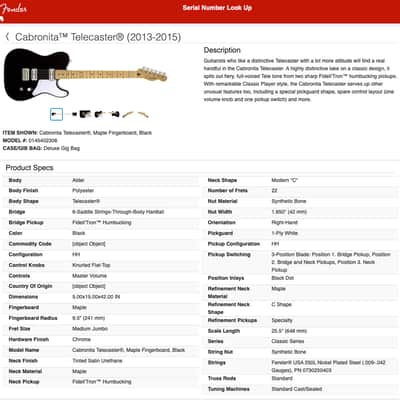 Fender 2013 Classic Player Cabronita Telecaster Black w Maple Neck Tele 44726 image 14