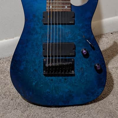 Ibanez RG8PB-SBF Sapphire Blue Flat Upgraded with EMG Pickups image 1