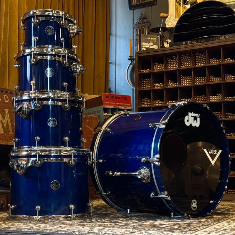 USED 1996 DW Pre-Collectors Birch Drum Set in Dark Blue Lacquer w/ Mini Turret Lugs - 18x22, 8x10, 9x12, 10x14, 12x16 image 1