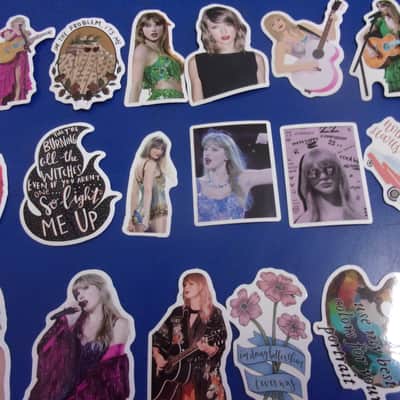 Huge Lot #1 of 51 Gloss mini Taylor Swift die cut Decals / Stickers scrap book computer, phone, guitar case candy etc image 4
