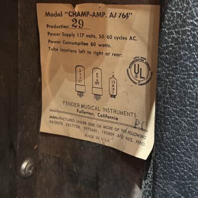Pre Owned Fender 1966 Champ Amp w/ Ac Convertor image 6