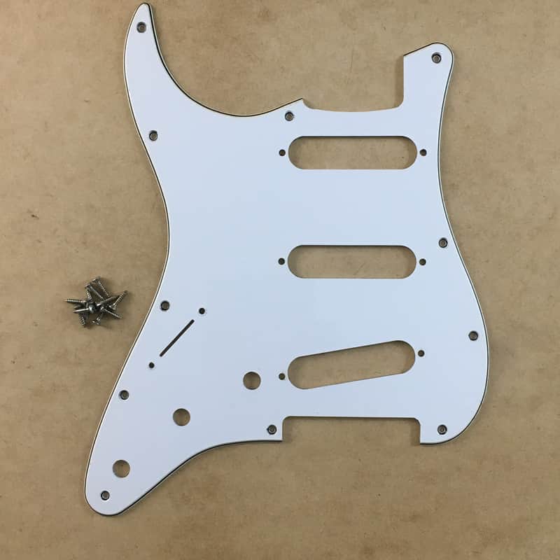 Lefty Vintage Spec Reissue 3-ply  Relic White Stratocaster Fender Pickguard Strat Aged Made in  USA image 1