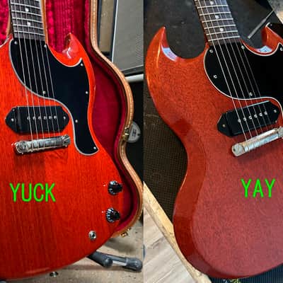 Black/White *2 Ply Style MODIFIED Pickguard for 2018 to present Gibson SG Junior Made in USA image 2