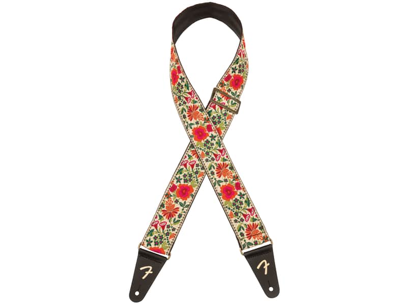 Fender 2" Mosaic Jacquard Guitar or Bass Strap in Cream image 1