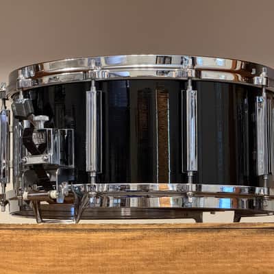 1980's Tama Artwood 6.5" x 14" Piano Black Lacquer Snare Drum image 7
