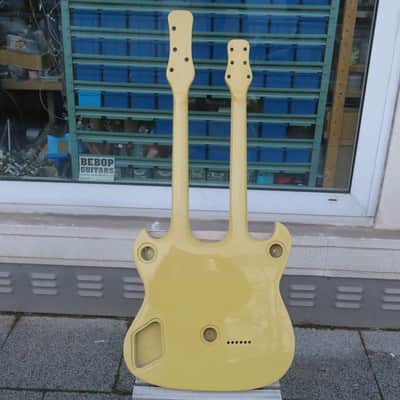 HOYER GUITARS Double Neck Body 1980s - 'Vanillecreme' yellow image 4
