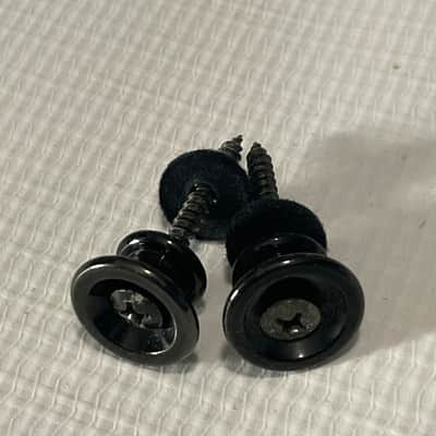 2000's Japan Jackson DK2 & Dinky Guitar Factory Black Oversize Strap Buttons image 2