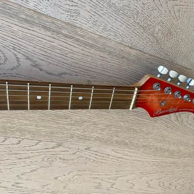 Bacchus  Tactics Telecaster Red Burl Red P90 Matching Headstock image 5