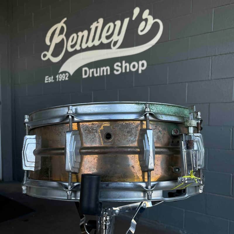 *RARE* 1958 WFL Super-Ludwig 5x14" 10-Lug Brass Snare Drum No. 401 with Internal Muffler image 1