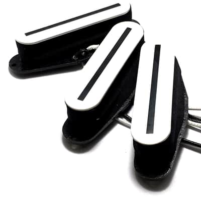 Dragonfire Oracle Rail Singles Set, Modern Ceramic Strat SSS Rail Pickups ~ White + Black Rails image 2