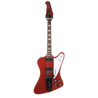 Epiphone Inspired by Gibson Custom 1963 Firebird V Vibrola Electric Guitar, Ember Red with Case image 3