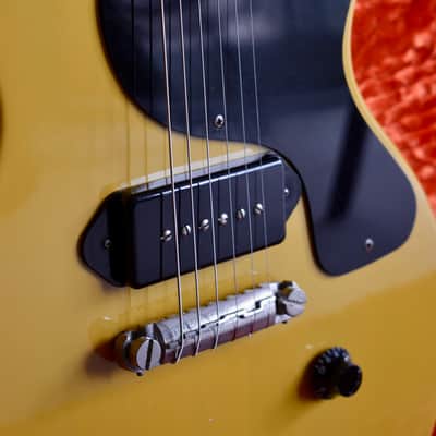80’s Burny Japan Rock ’n Roll Version RTV-55 Les Paul Junior Double Cut in TV Yellow RARE Fernandes MIJ Japanese Vintage Lawsuit Fujigen JR DC Gibson image 7