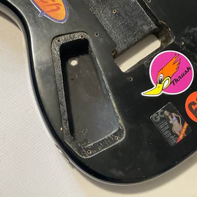 1980's Korean Kramer Striker 100st Black Single Pickup Guitar Body Floyd Ready Buffy Graphic image 19