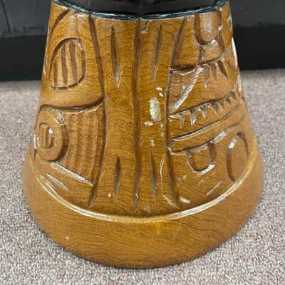 Djembe carved hand drum 12" (small tear in head) image 2