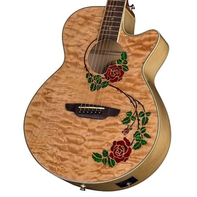 Luna Flora Rose Folk Acoustic-Electric Natural, New, image 7