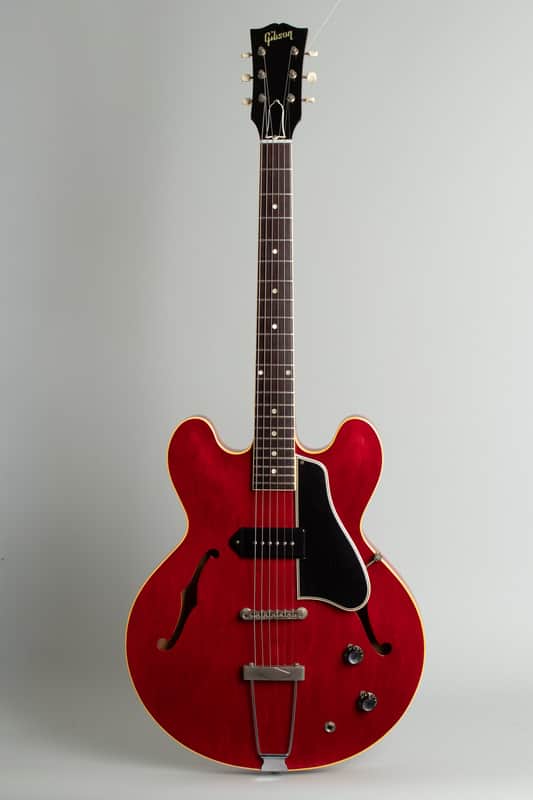 Gibson  ES-330TC Thinline Hollow Body Electric Guitar (1960), ser. #R5071-5, original brown chipboard case. image 1