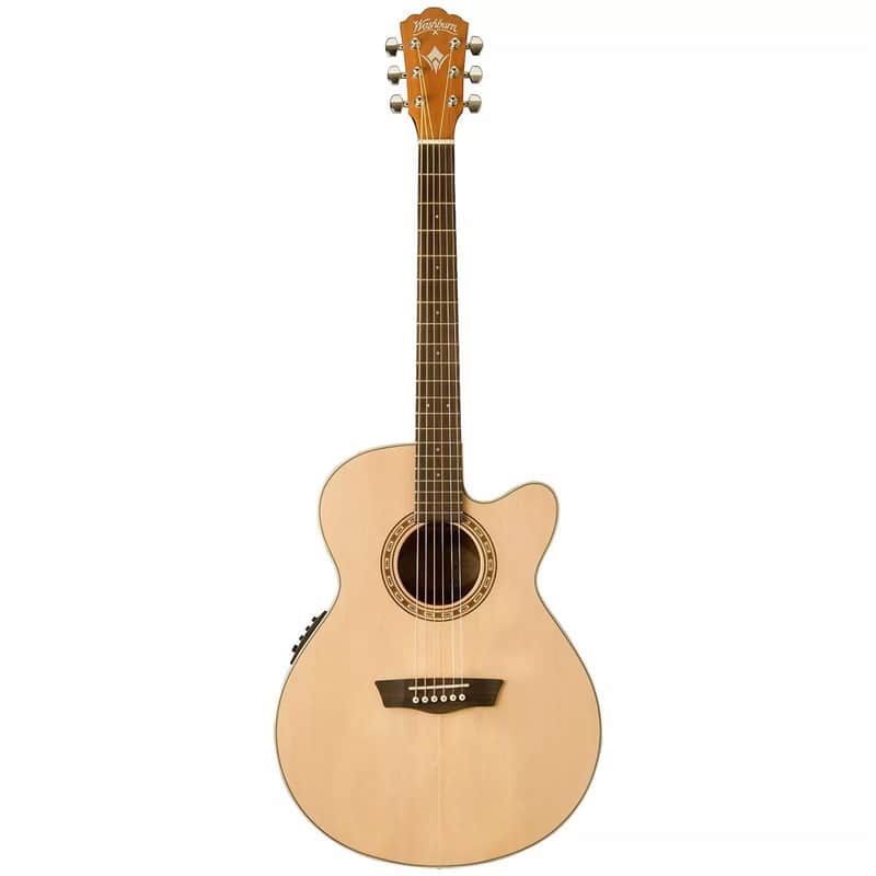 Washburn Harvest Series G7SCE Grand Auditorium Acoustic Electric Guitar, Natural image 1