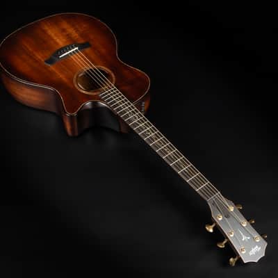 2022 Taylor Builder's Edition K24ce V-Class - Kona Burst | USA All Solid Grand Auditorium Acoustic Guitar Koa Beveled Armrest Cutaway ES-2 Pickup Paua Abalone Purfling | OHSC image 7