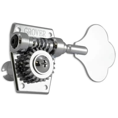 Grover Bass Machinehead Set 4-In-Line Chrome Vintage image 2