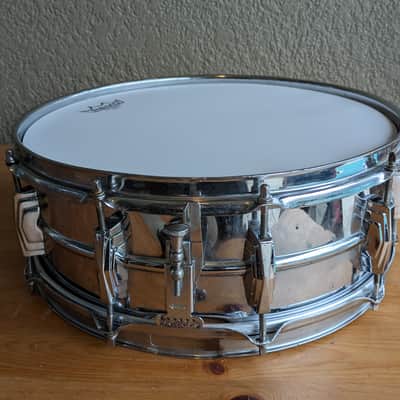 Vintage Ludwig Chrome Over Brass Snare Drum — Pre-Serial, 1961-1963 image 3