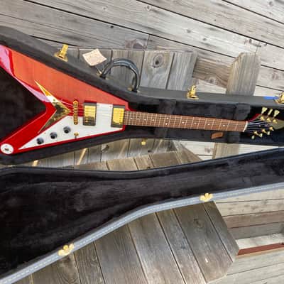 Hamer Vector Korina Flying V GVKS Brazilian Rosewood 2005 Cherry Transparent image 14