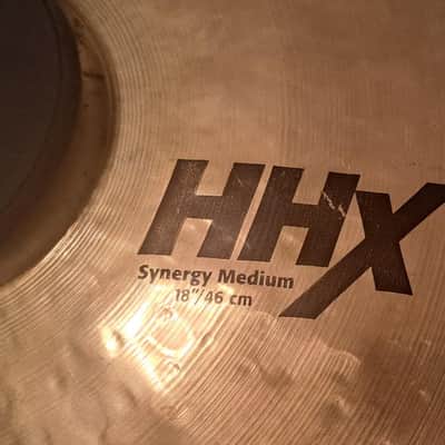 Sabian 18"  HHX Synergy Medium hand crash Cymbals (pair) concert marching 2000's image 2