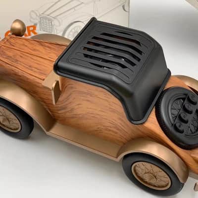 Vintage Car Bluetooth Speaker with FM Radio – Retro Wooden Classic Car Design, Portable Wireless Speaker image 2