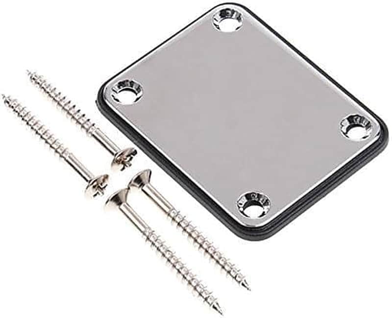 Neck Plate with Crews Chrome Replacement for Electric Guitar 1PCS image 1