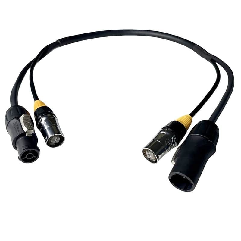 Generic PowerCon Black True1 Ethercon Plus Cat5e Hybrid Cable 2025 - Black image 1