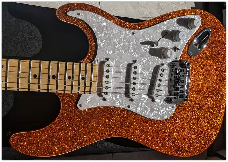 2023 G&L USA Build to Order S-500 - Double Bound - Orange Metal Flake image 1