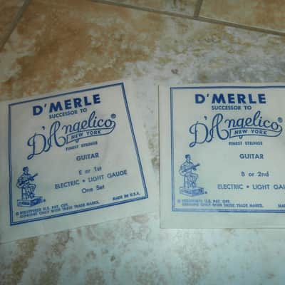 Three Vintage Circa 1960's D'Merle Guitar String Packets! "Successor to D'Angelico"! image 3